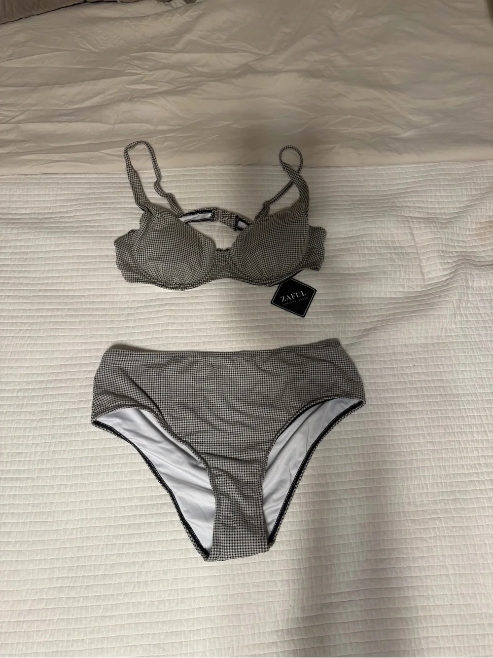 Women’s Zaful Gimgham High Waist Bikini